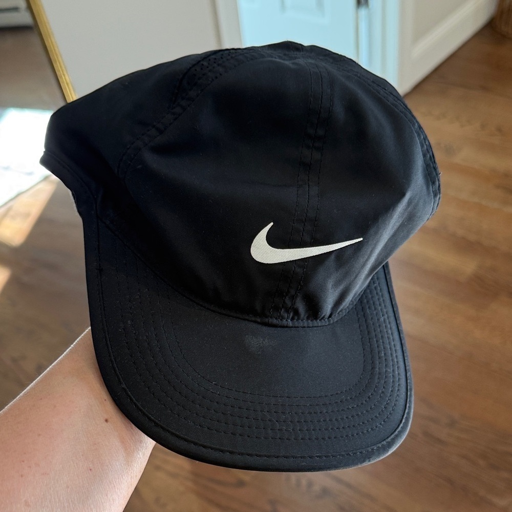 Nike Black Sports Cap with White Swoosh